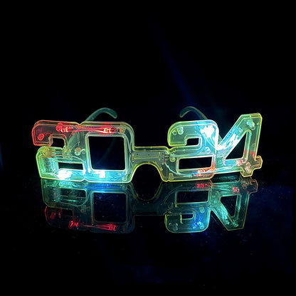 LED Light New Year Glasses 2024  Glasses For Party Evening Decoration