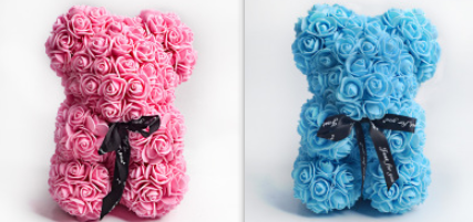 Easter Gift Rose Bear Eternal Flower Rose Teddy Bear PE Foam Bear from 9.843" Valentines Day