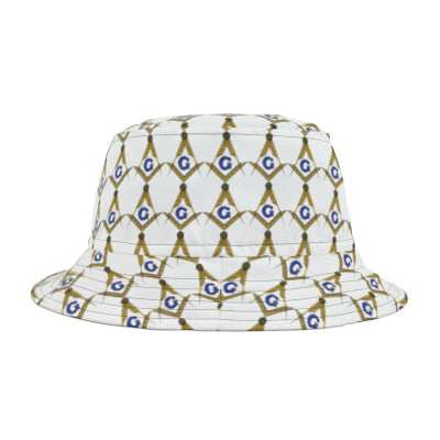 Mason Bucket Hat with Compass and Square All Over Print