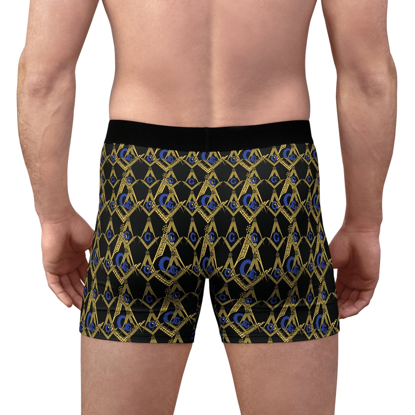 Master Mason Compass And Square Printed- Adult Men's Boxer Briefs