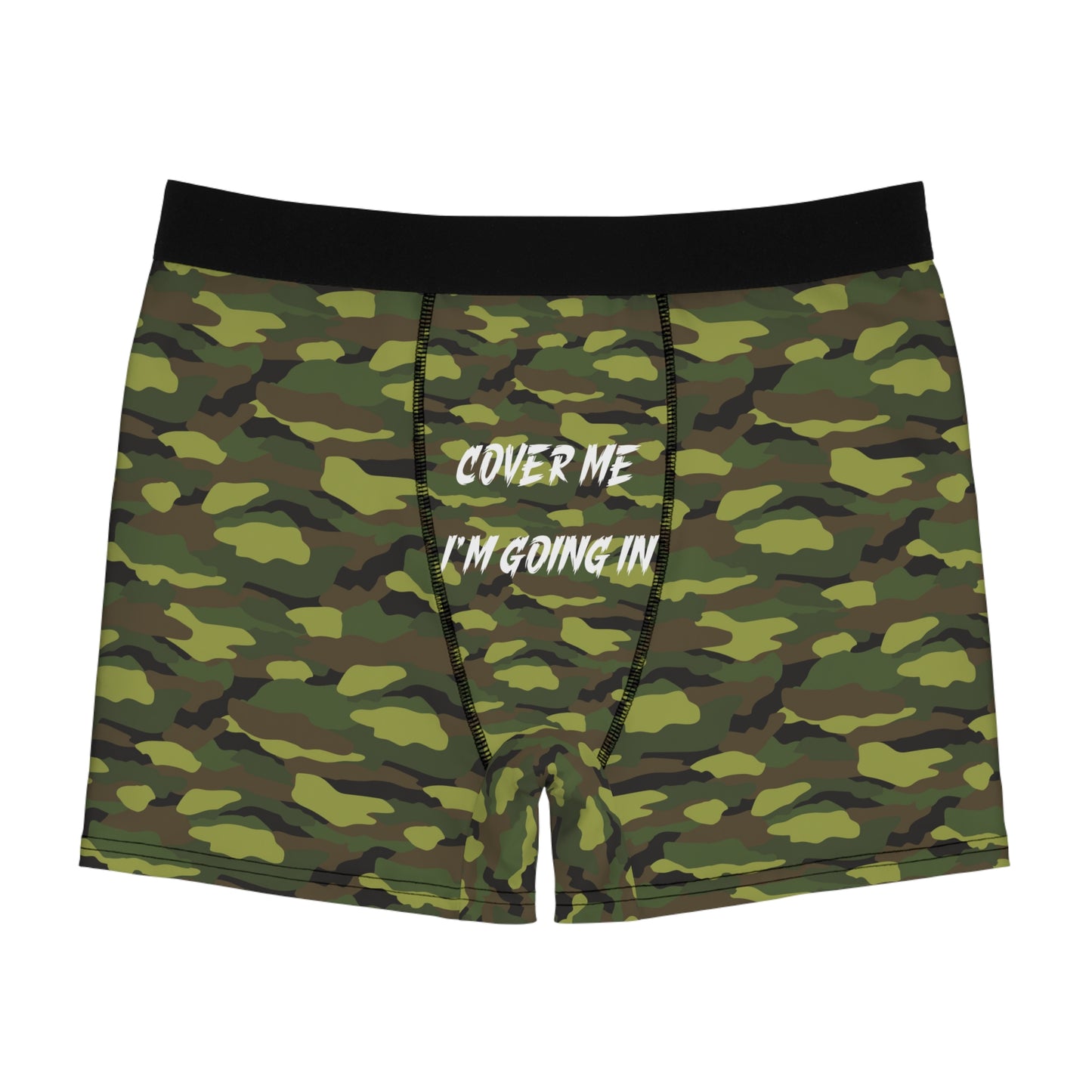 Cover Me I'm Going In - Funny- Adult Man Camouflage Boxer Briefs