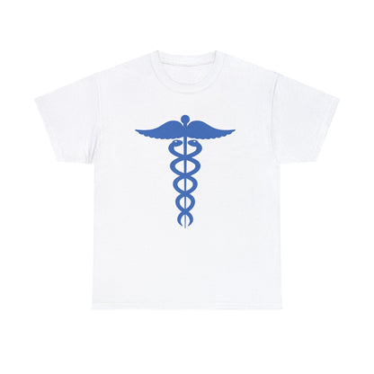 Nurse / Medical Caduceus Emblem - Adult Man or Woman Unisex Heavy Cotton Tee