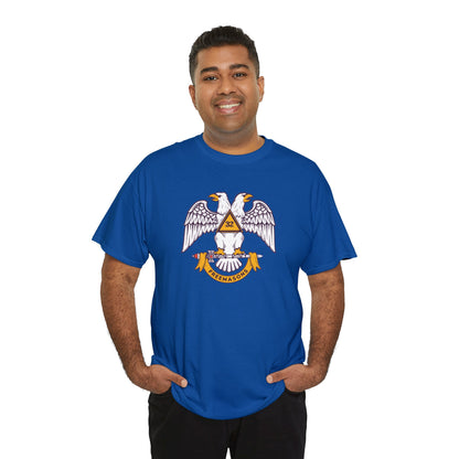 Wings Down  Mason / Masonic Front and Back Print Unisex Heavy Cotton Tee