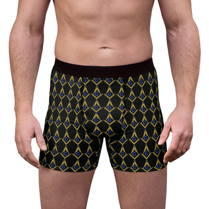 Master Mason Compass And Square Printed- Adult Men's Boxer Briefs