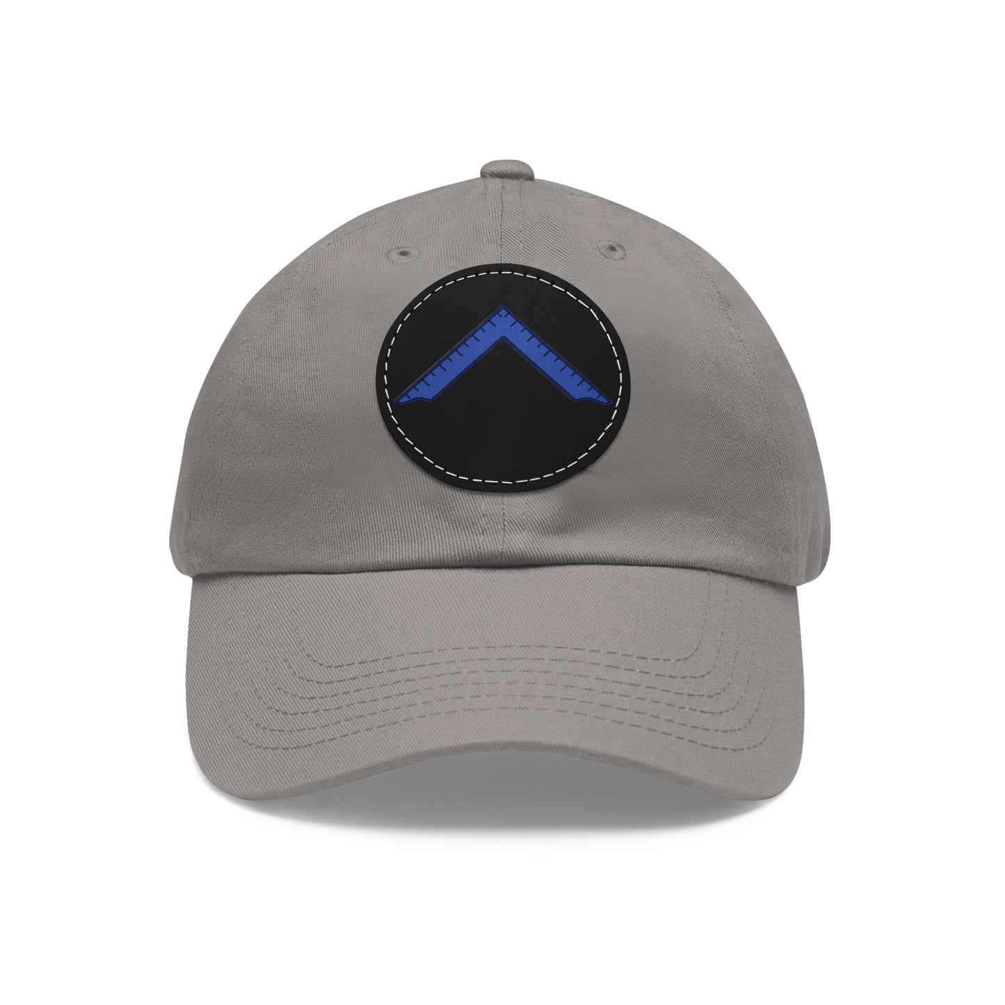 Mason Cap with WM emblem adjustable Dad Hat with Leather Patch (Round)