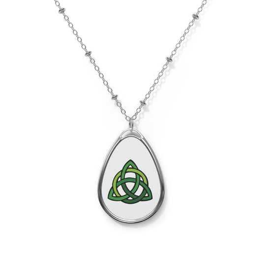 Celtic Knot Oval Necklace Saint Patrick's Day Or Any Day