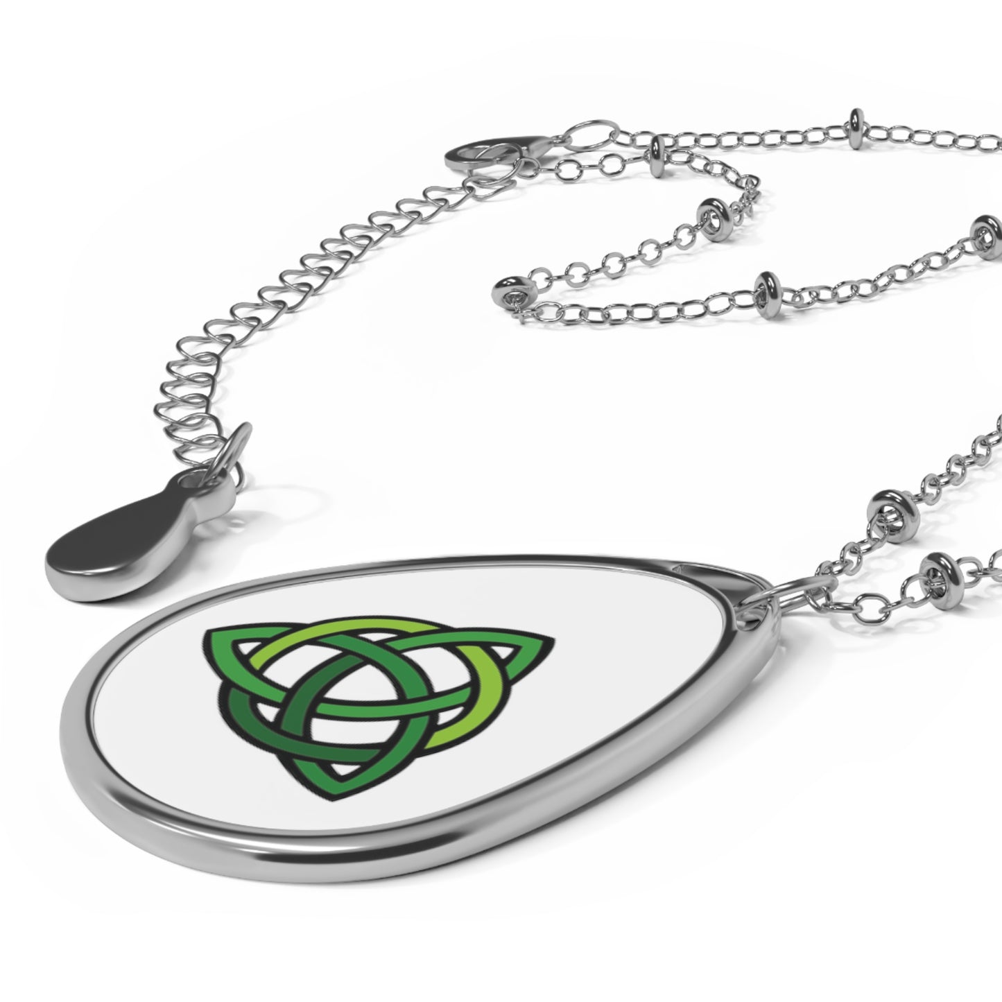 Celtic Knot Oval Necklace Saint Patrick's Day Or Any Day