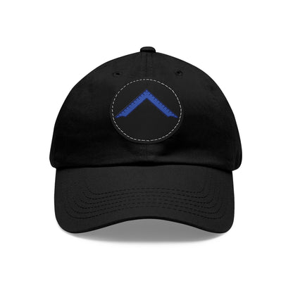 Mason Cap with WM emblem adjustable Dad Hat with Leather Patch (Round)