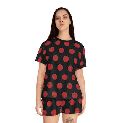 Polka Dot Womans Short Two-Piece Pajama Set