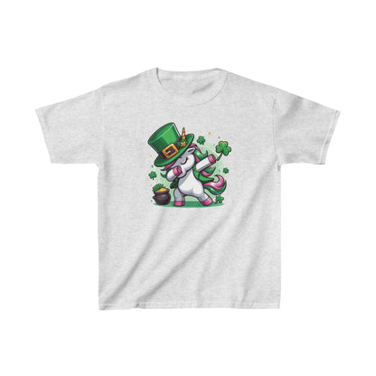 St. Patrick's Shamrock Unicorn Dabbing   Kids Heavy Cotton™ Tee