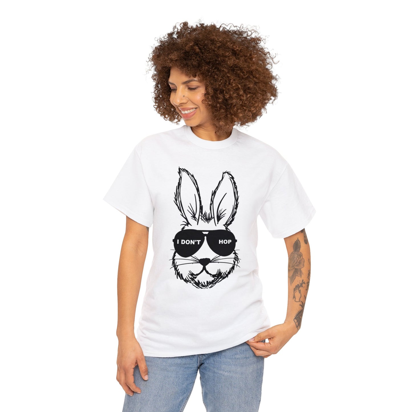 I Don't Hop- Funny Easter Bunny Adult Unisex Heavy Cotton Tee