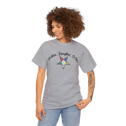 Mother, Daughter, SiStar- Order Of The Eastern Stars / OES Unisex Front And Back Print Heavy Cotton Tee