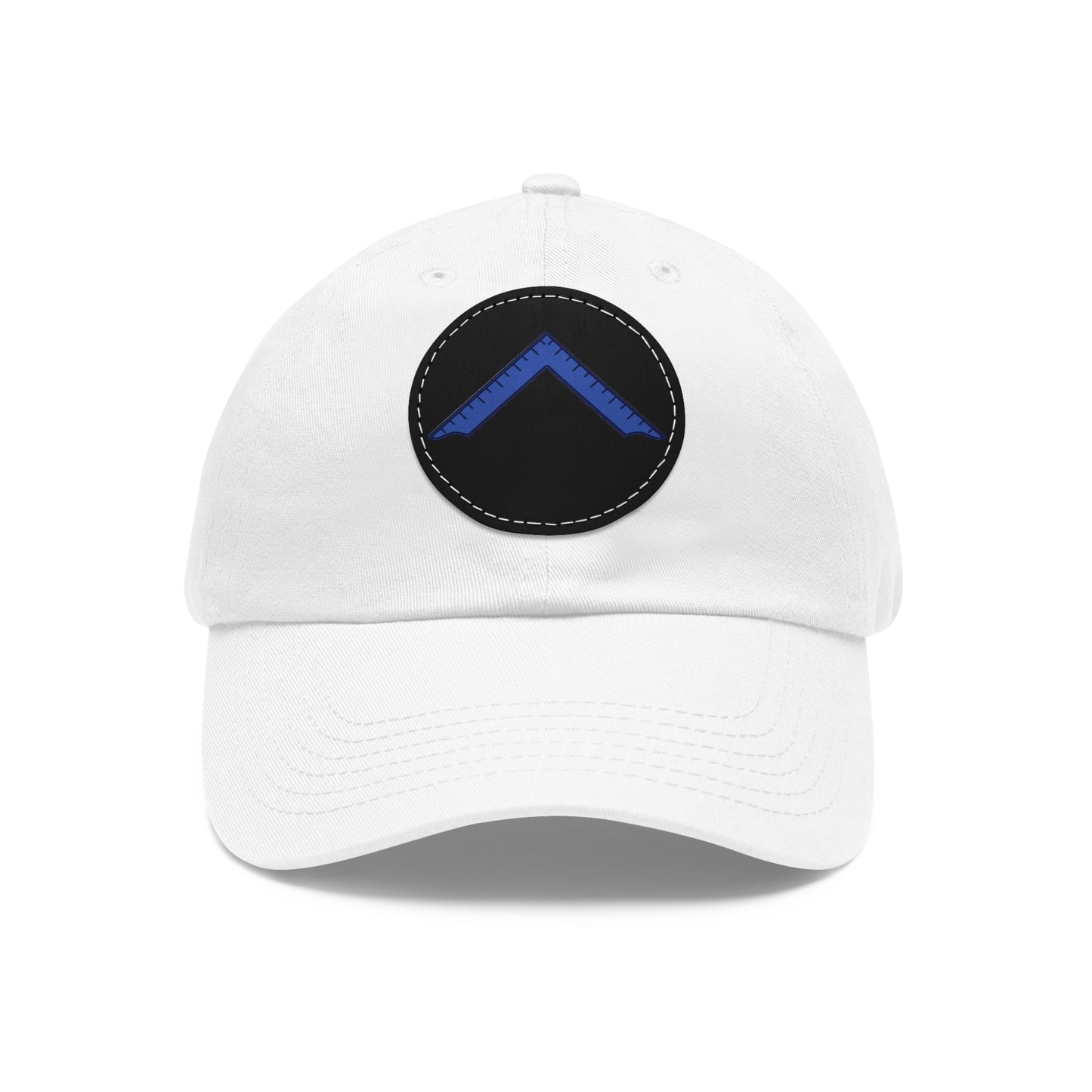 Mason Cap with WM emblem adjustable Dad Hat with Leather Patch (Round)