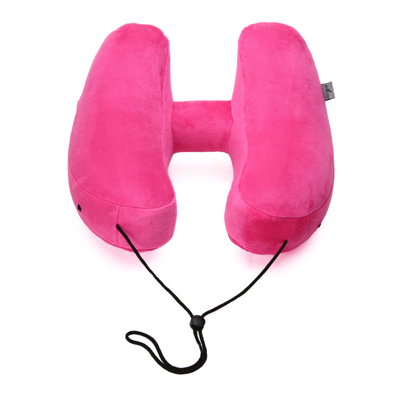 Travel Pillow H Shaped Inflatable Neck Pillow Folding Lightweight Nap Car Seat Office Airplane Sleeping