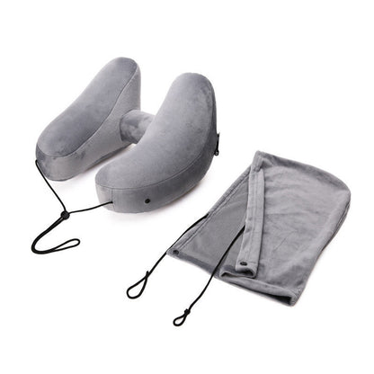 Travel Pillow H Shaped Inflatable Neck Pillow Folding Lightweight Nap Car Seat Office Airplane Sleeping