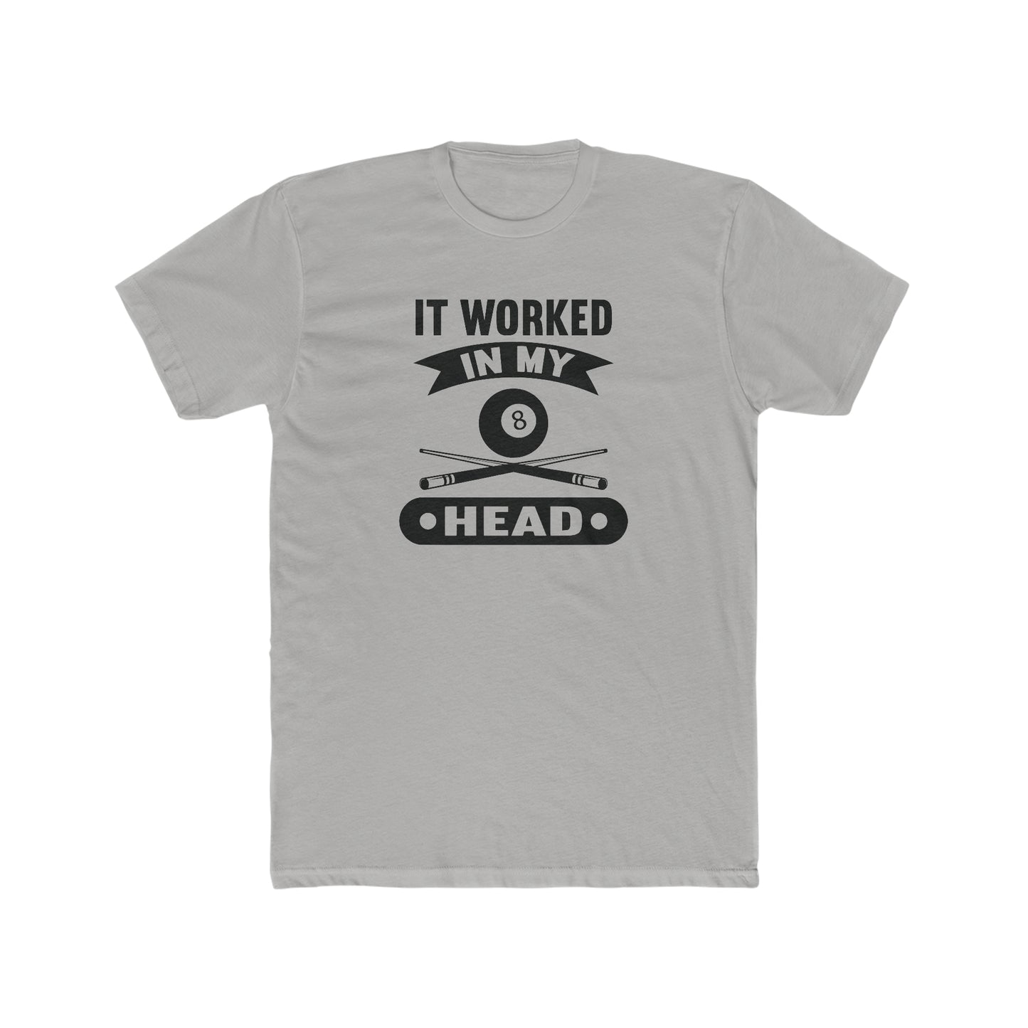 It Worked In My Head- Funny Billiards/ Pool/8 Ball Players Adult Unisex Cotton Crew Tee