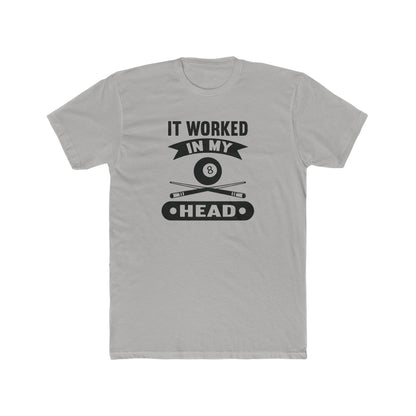 It Worked In My Head- Funny Billiards/ Pool/8 Ball Players Adult Unisex Cotton Crew Tee