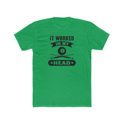 It Worked In My Head- Funny Billiards/ Pool/8 Ball Players Adult Unisex Cotton Crew Tee