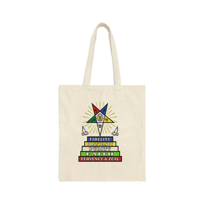 Order Of The Eastern Stars Two Side Print Cotton Canvas 15" X 16" Tote Bag