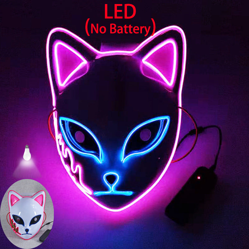 Luminous Line LED Cat Face Mask For Parties Or Stage Dancers- Adult Man or Woman