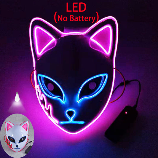 Luminous Line LED Cat Face Mask For Parties Or Stage Dancers- Adult Man or Woman