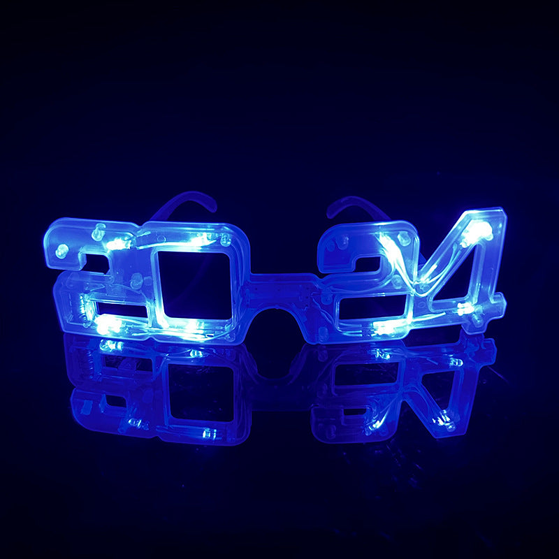 LED Light New Year Glasses 2024  Glasses For Party Evening Decoration