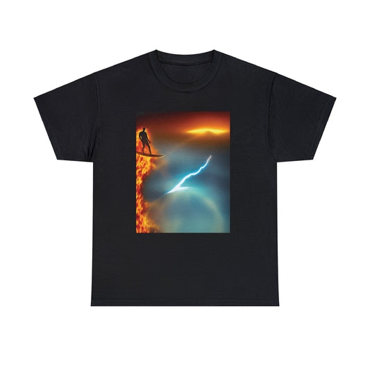 Cosmic Fire Surfer Unisex Heavy Cotton Tee