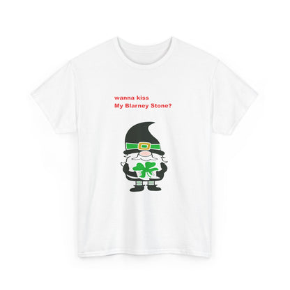 St. Patrick's Day Gnome Tee, Blarney Stone Kiss Shirt, Unisex Shirt for March 17th Celebrations, Irish Holiday T-Shirt, Shamrock Lucky Charm