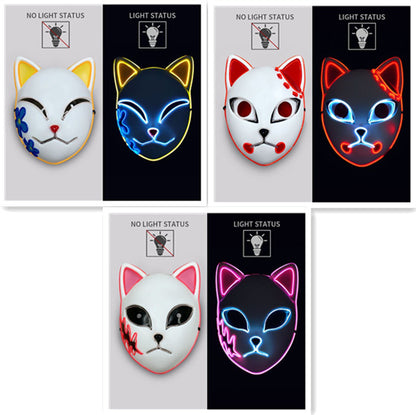 Luminous Line LED Cat Face Mask For Parties Or Stage Dancers- Adult Man or Woman