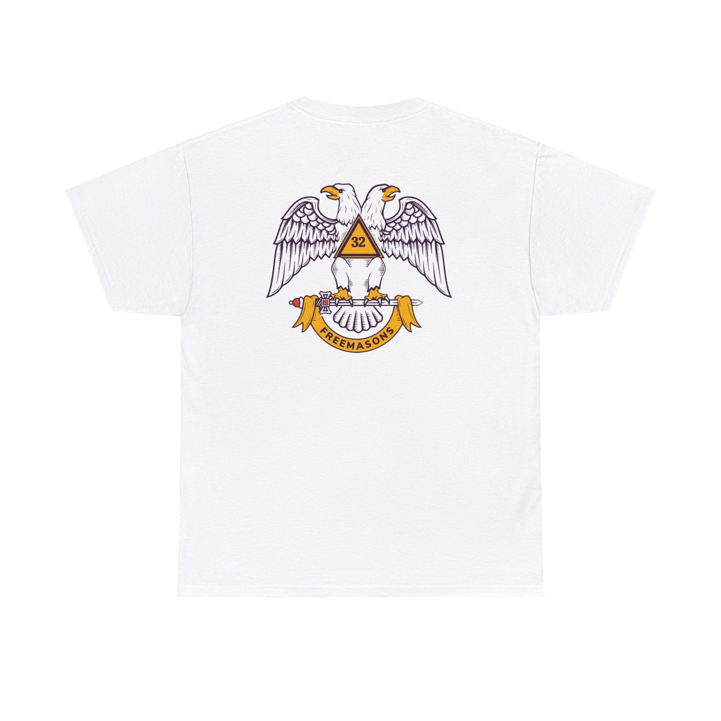 Wings Down  Mason / Masonic Front and Back Print Unisex Heavy Cotton Tee