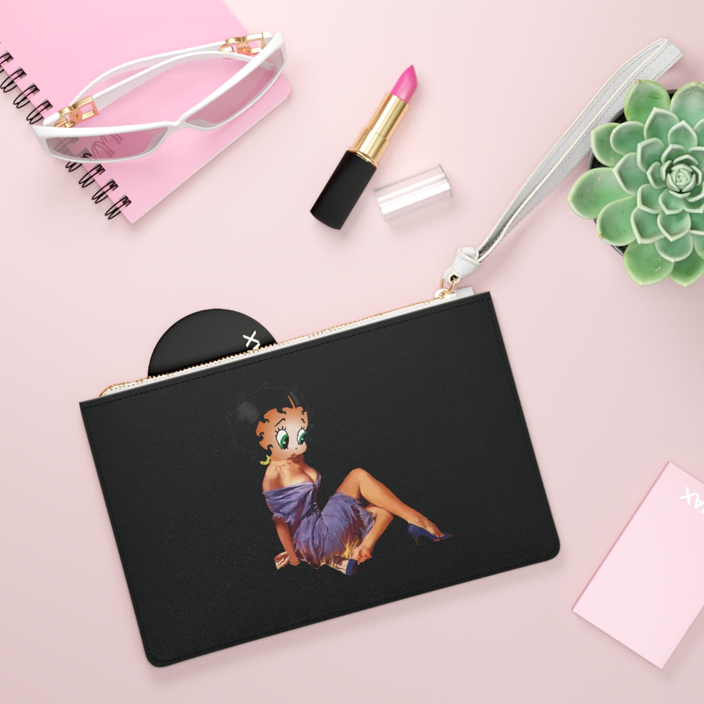 Faux Leather Customized Betty Boop Clutch Bag