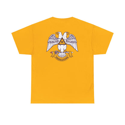 Wings Down  Mason / Masonic Front and Back Print Unisex Heavy Cotton Tee