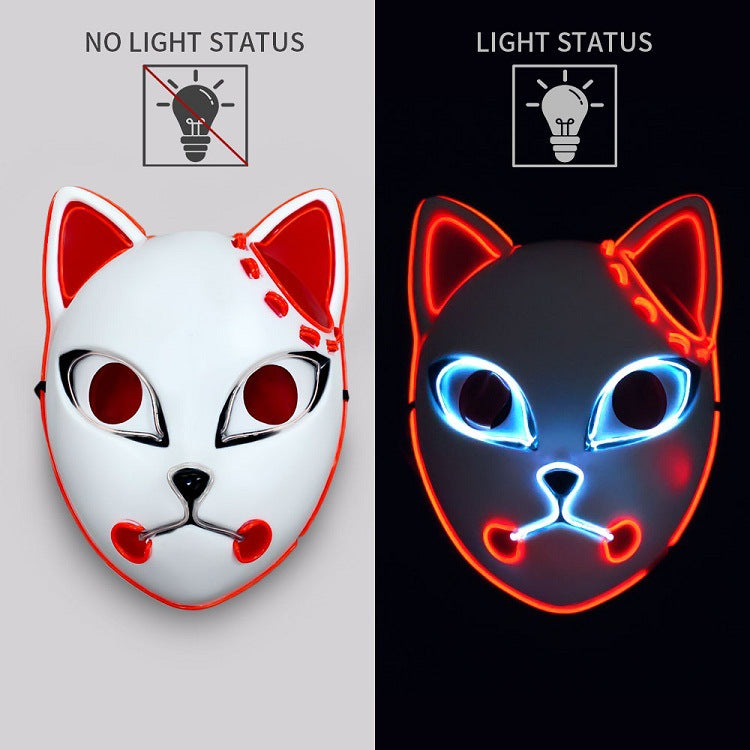 Luminous Line LED Cat Face Mask For Parties Or Stage Dancers- Adult Man or Woman