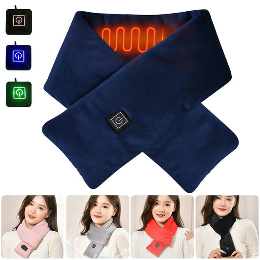 Women Men Heated Scarf 3 Heat Levels Charging Heat Control Neck Warmer For Cycling Camping