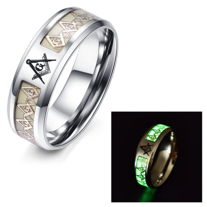Glow In The Dark Master Mason Ring -Gift - Adult  Male