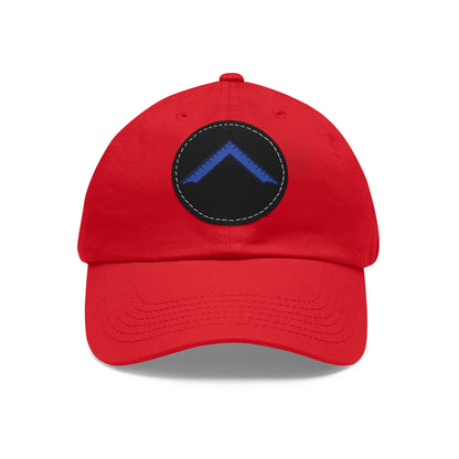 Mason Cap with WM emblem adjustable Dad Hat with Leather Patch (Round)