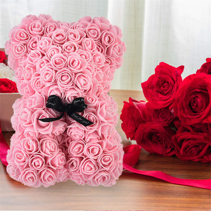 Easter Gift Rose Bear Eternal Flower Rose Teddy Bear PE Foam Bear from 9.843" Valentines Day