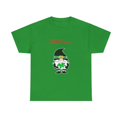 St. Patrick's Day Gnome Tee, Blarney Stone Kiss Shirt, Unisex Shirt for March 17th Celebrations, Irish Holiday T-Shirt, Shamrock Lucky Charm