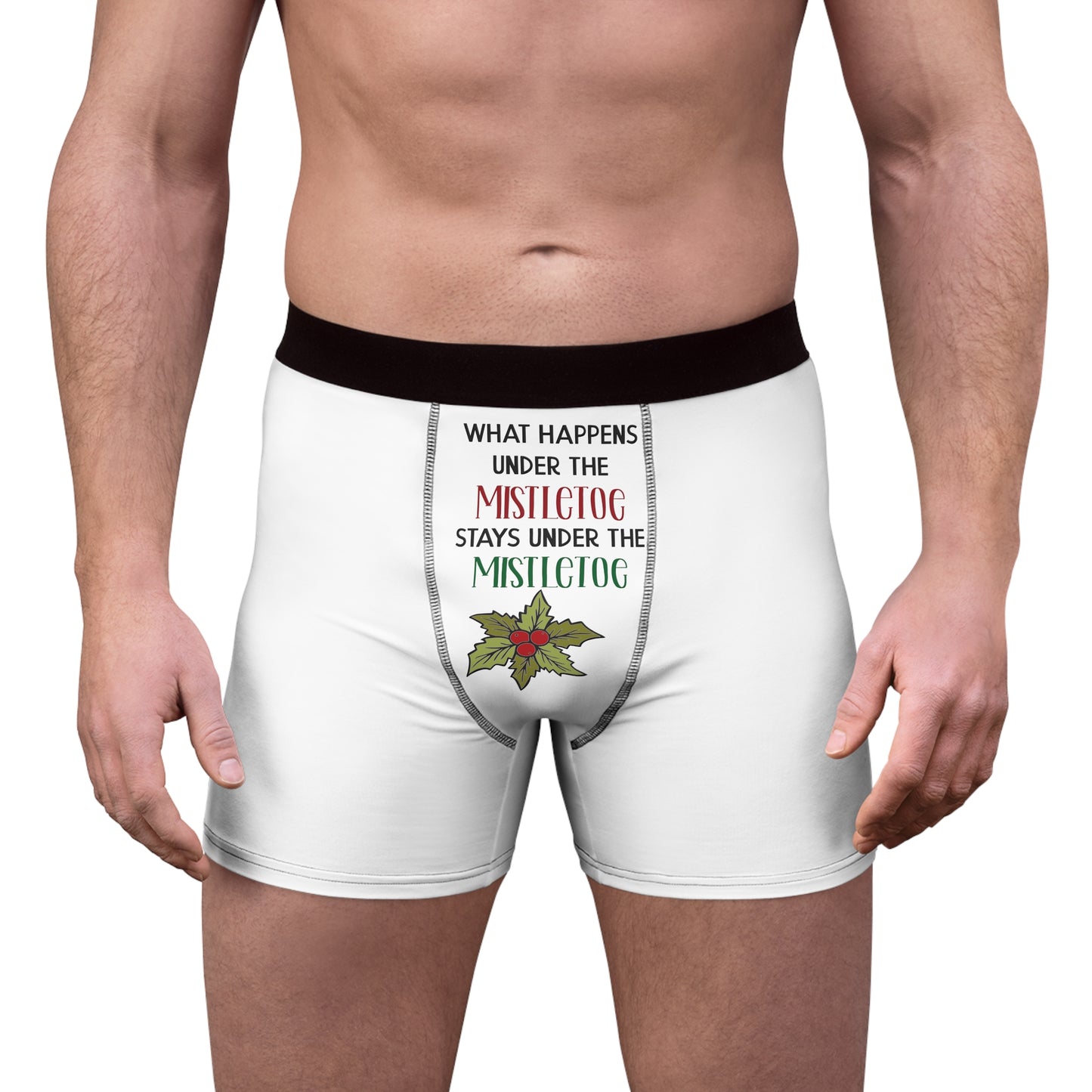 What Happens Under The Mistletoe..  Men's Boxer Briefs