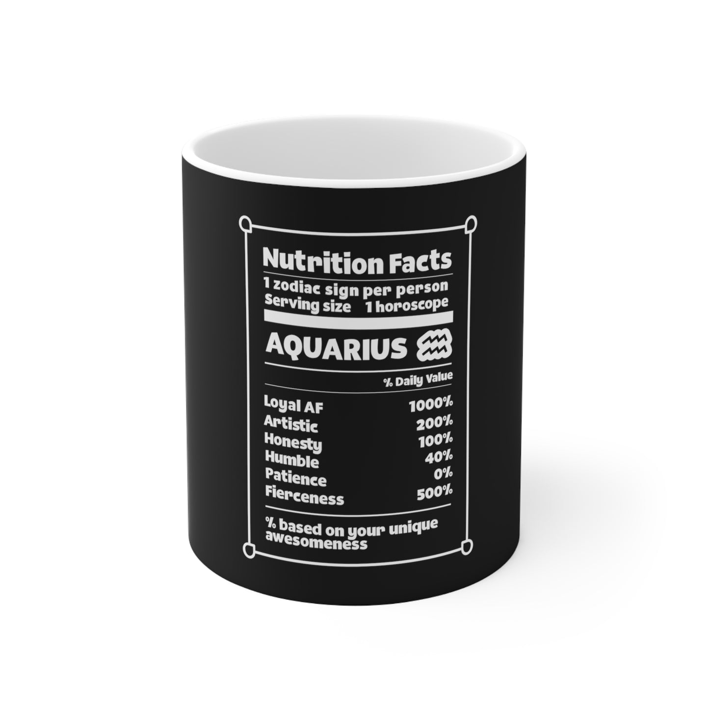 Aquarius Black Lable Ceramic Mug 11oz