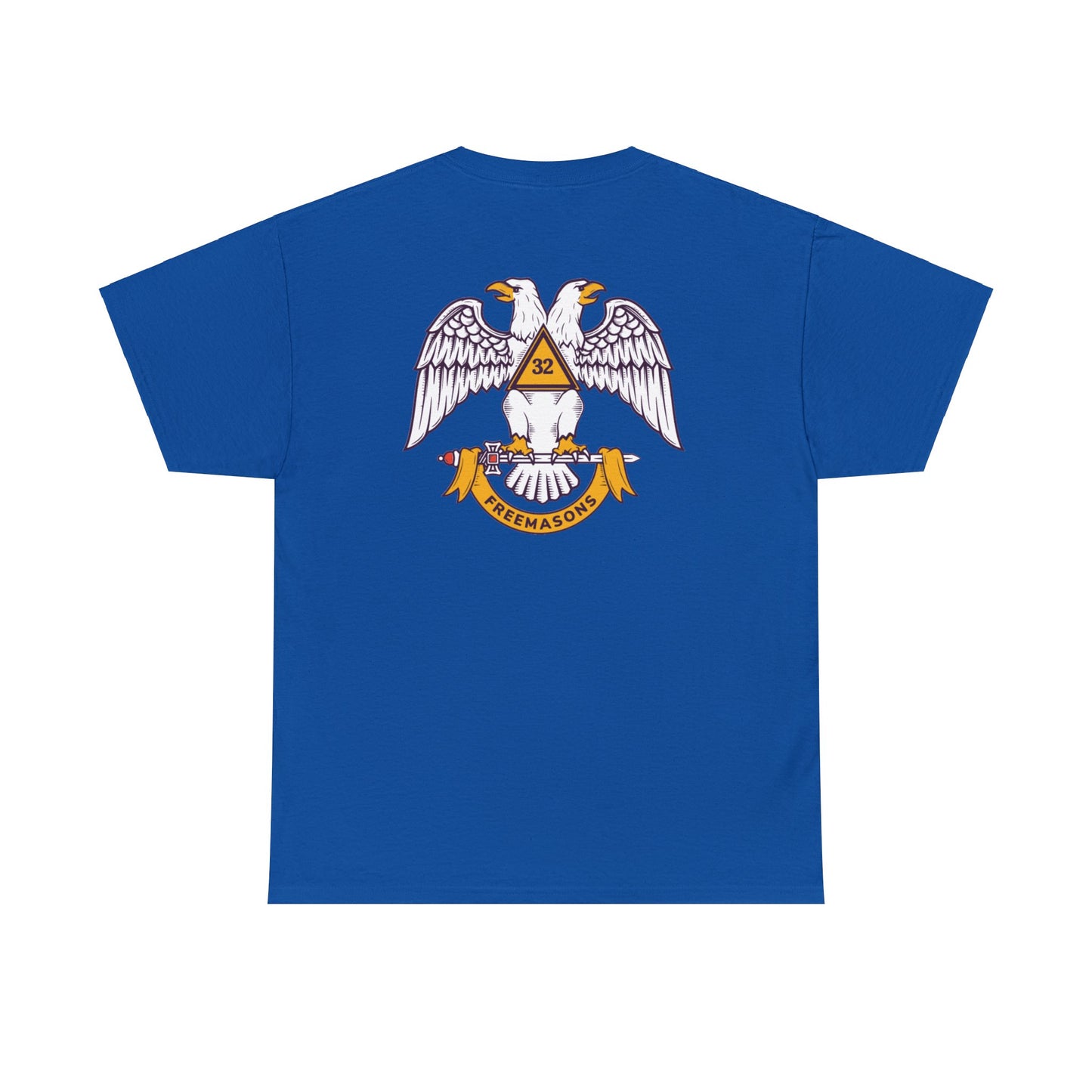 Wings Down  Mason / Masonic Front and Back Print Unisex Heavy Cotton Tee