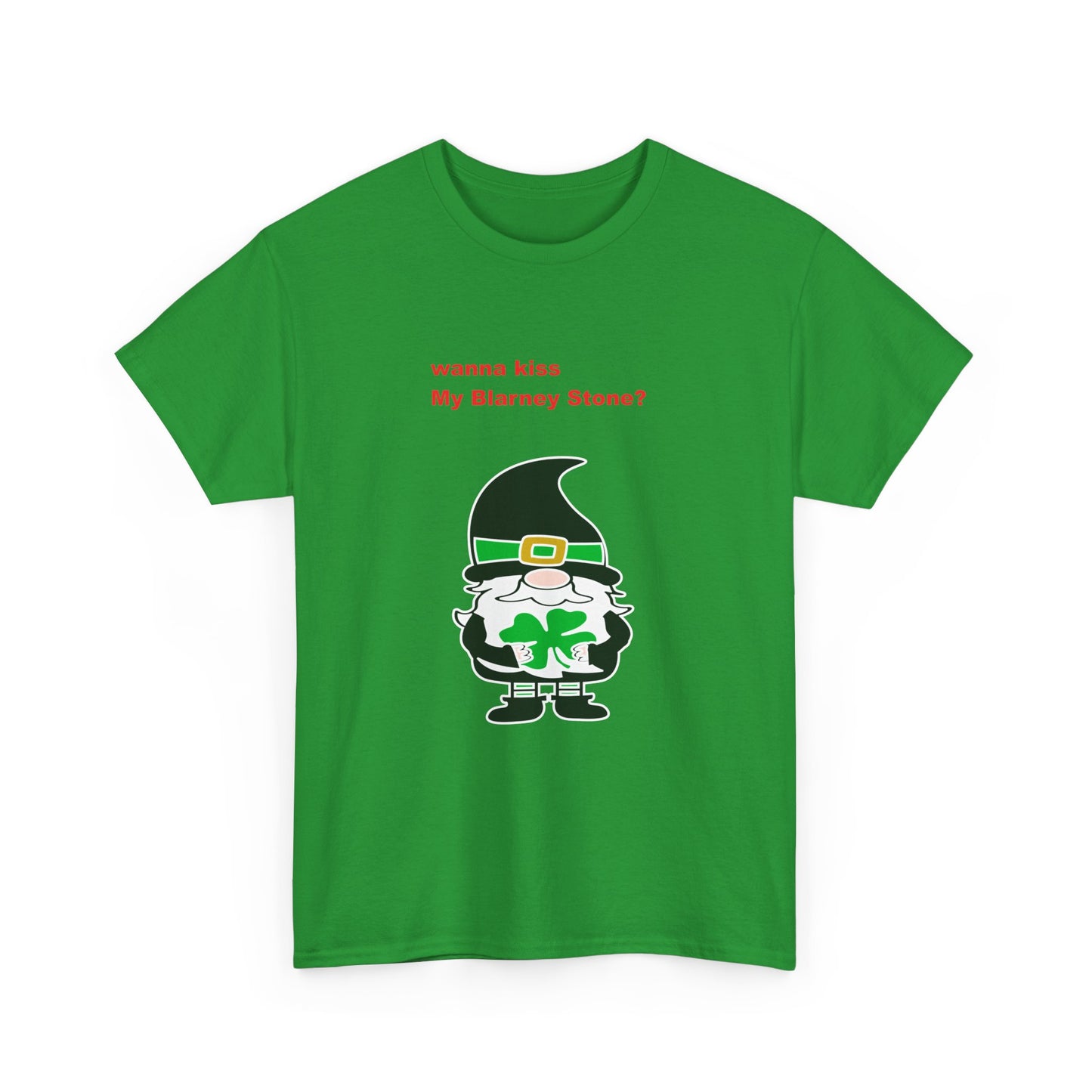 St. Patrick's Day Gnome Tee, Blarney Stone Kiss Shirt, Unisex Shirt for March 17th Celebrations, Irish Holiday T-Shirt, Shamrock Lucky Charm