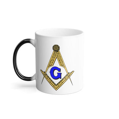 Masonic / Mason Color Morphing Mug, 11oz printed with Compass and Square