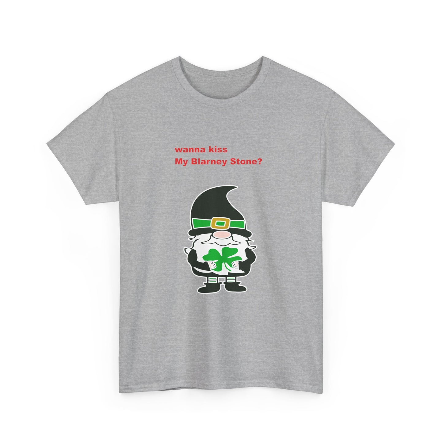 St. Patrick's Day Gnome Tee, Blarney Stone Kiss Shirt, Unisex Shirt for March 17th Celebrations, Irish Holiday T-Shirt, Shamrock Lucky Charm