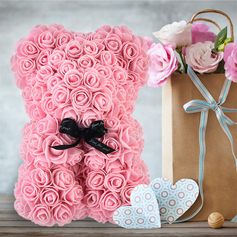 Easter Gift Rose Bear Eternal Flower Rose Teddy Bear PE Foam Bear from 9.843" Valentines Day