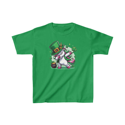 St. Patrick's Shamrock Unicorn Dabbing   Kids Heavy Cotton™ Tee