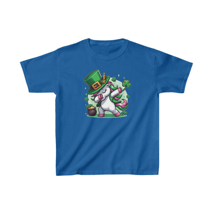 St. Patrick's Shamrock Unicorn Dabbing   Kids Heavy Cotton™ Tee