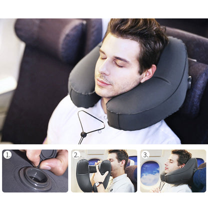 Travel Pillow H Shaped Inflatable Neck Pillow Folding Lightweight Nap Car Seat Office Airplane Sleeping