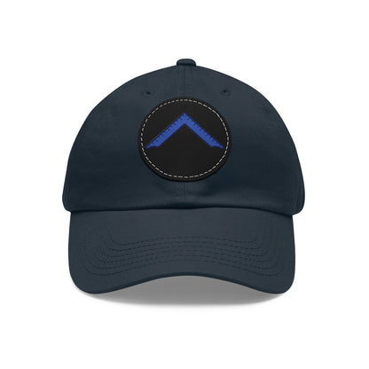 Mason Cap with WM emblem adjustable Dad Hat with Leather Patch (Round)