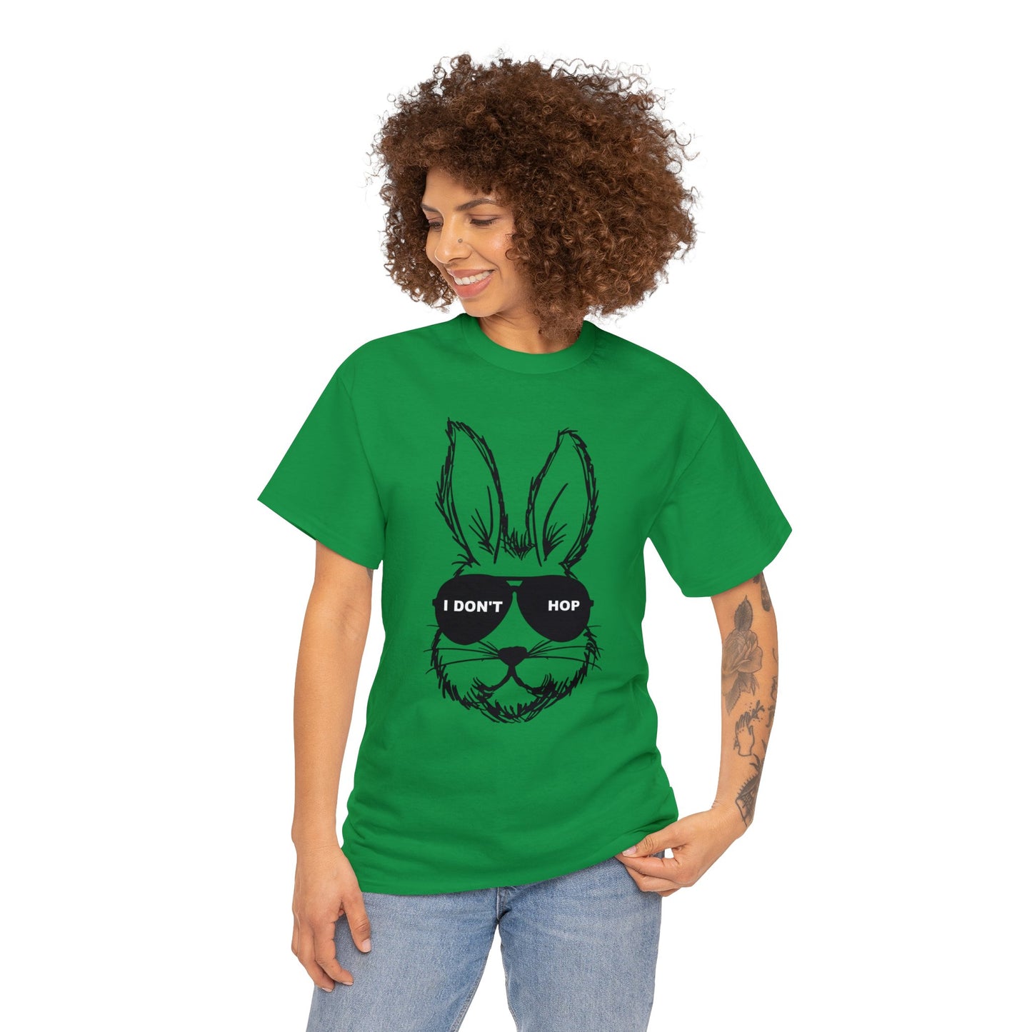 I Don't Hop- Funny Easter Bunny Adult Unisex Heavy Cotton Tee